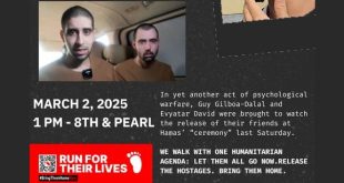 Walk With Us On Sunday in Support of the Hostages